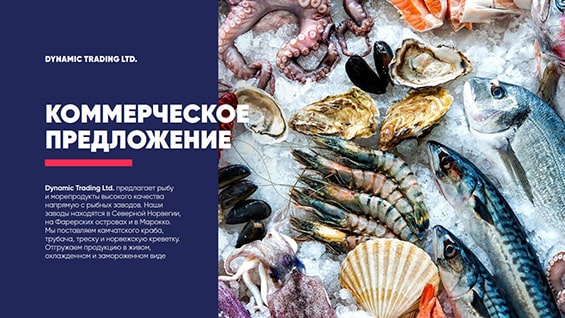 Презентация для поставщика рыбы и морепродуктов Dynamic Trading Ltd. слайд 1