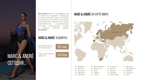Презентация для франчайзинговой сети Marc & Andre слайд 2