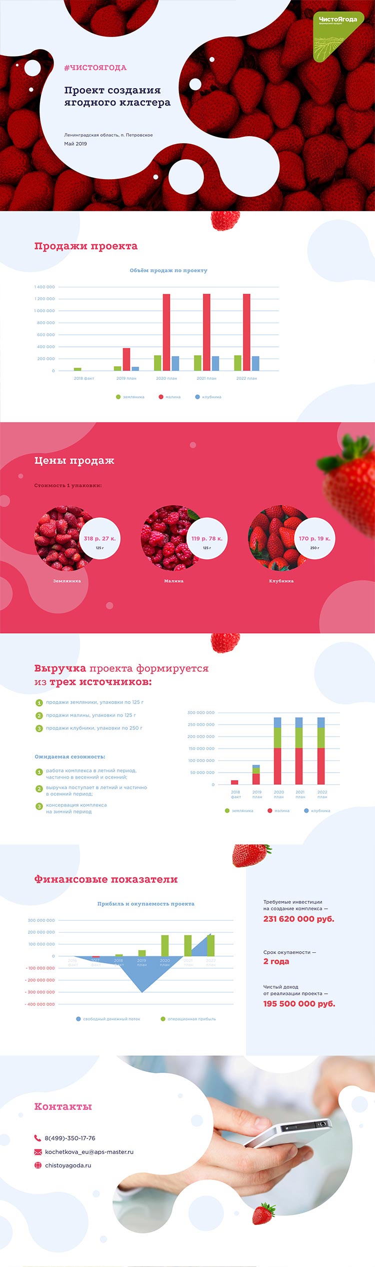 Презентация проекта создания ягодного кластера для привлечения инвесторов для клиента