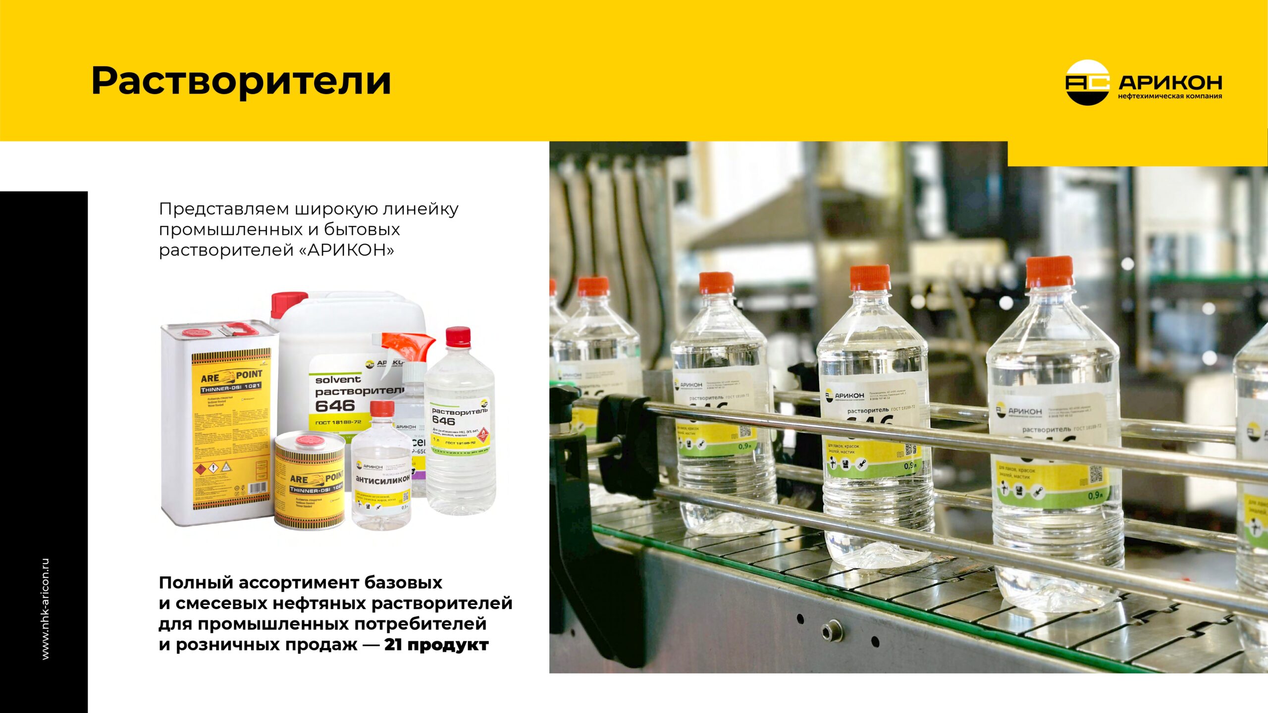 Презентация для производителя растворителей и полимерного сырья в нефтехимической отрасли слайд 3